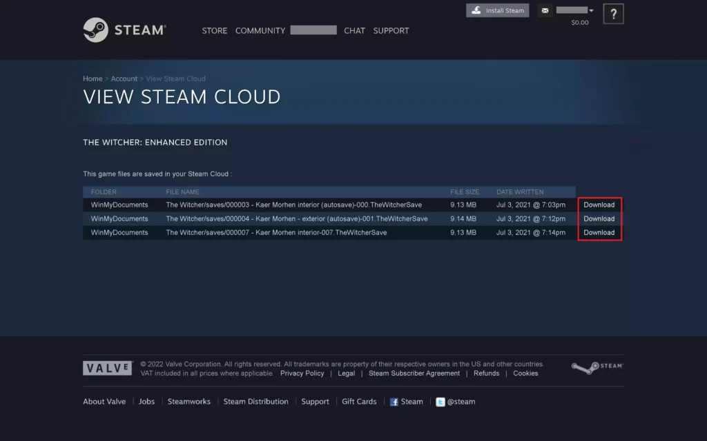 How to download your Steam cloud saves